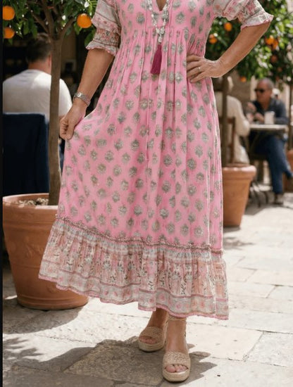 Robe d'été bohème à imprimé lanterne