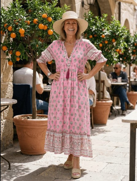 Robe d'été bohème à imprimé lanterne