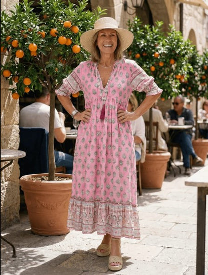 Robe d'été bohème à imprimé lanterne